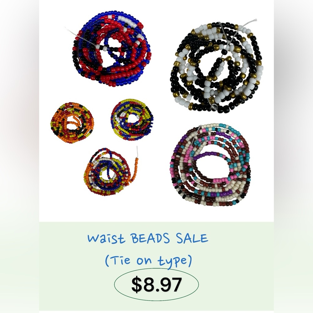 African Waist Beads tie on variety